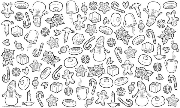 Holiday Table Top Coloring Sheet